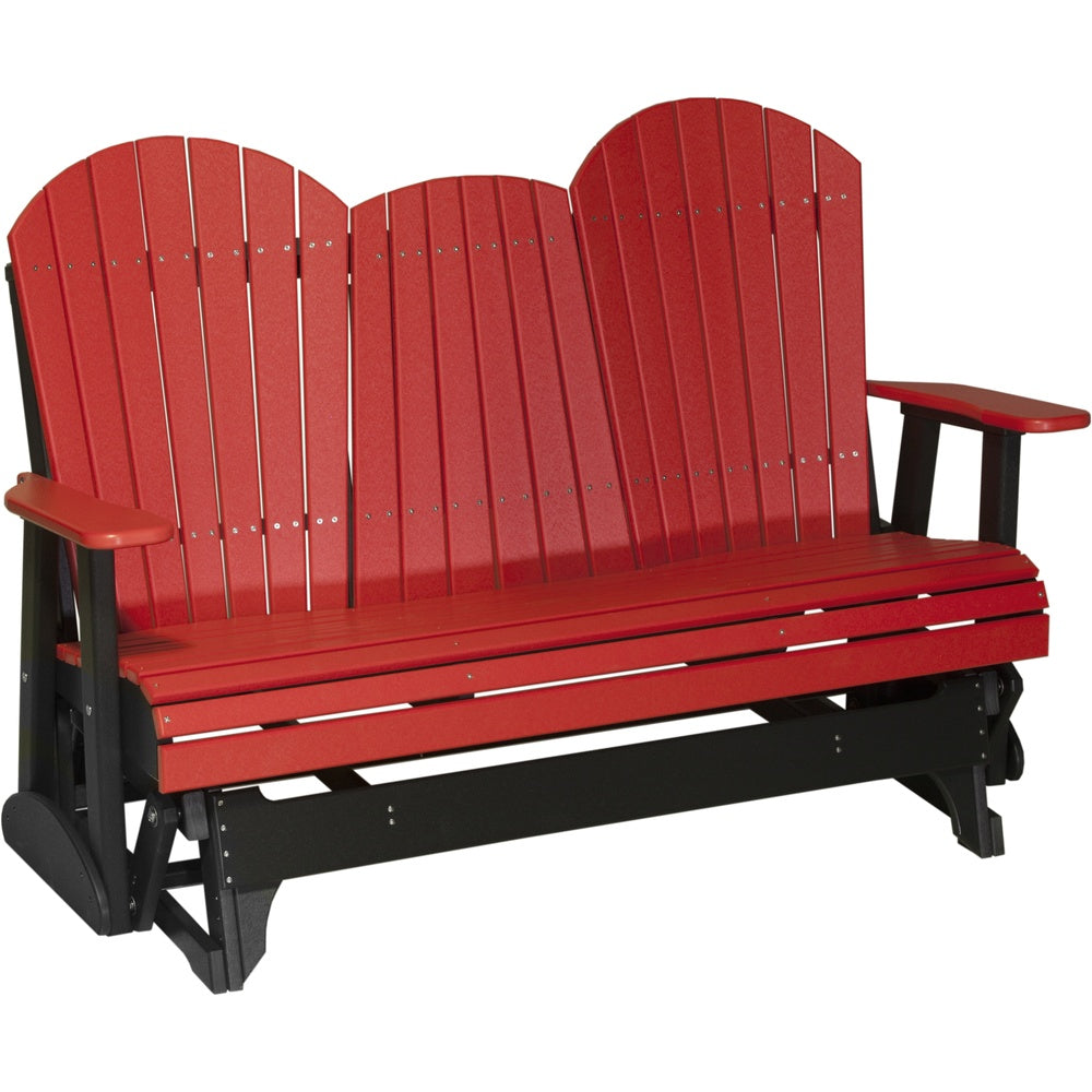 LuxCraft 5' Adirondack Glider (5APG) - 5APGRB 5' Adirondack Poly Glider (Red & Black) 2