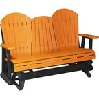 LuxCraft 5' Adirondack Glider (5APG) - 5APGTB 5' Adirondack Poly Glider (Tangerine & Black) 2