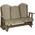LuxCraft 5' Adirondack Glider (5APG) - 5APGWWCBR 5' Adirondack Poly Glider (Weatherwood & Chestnut Brown) 2