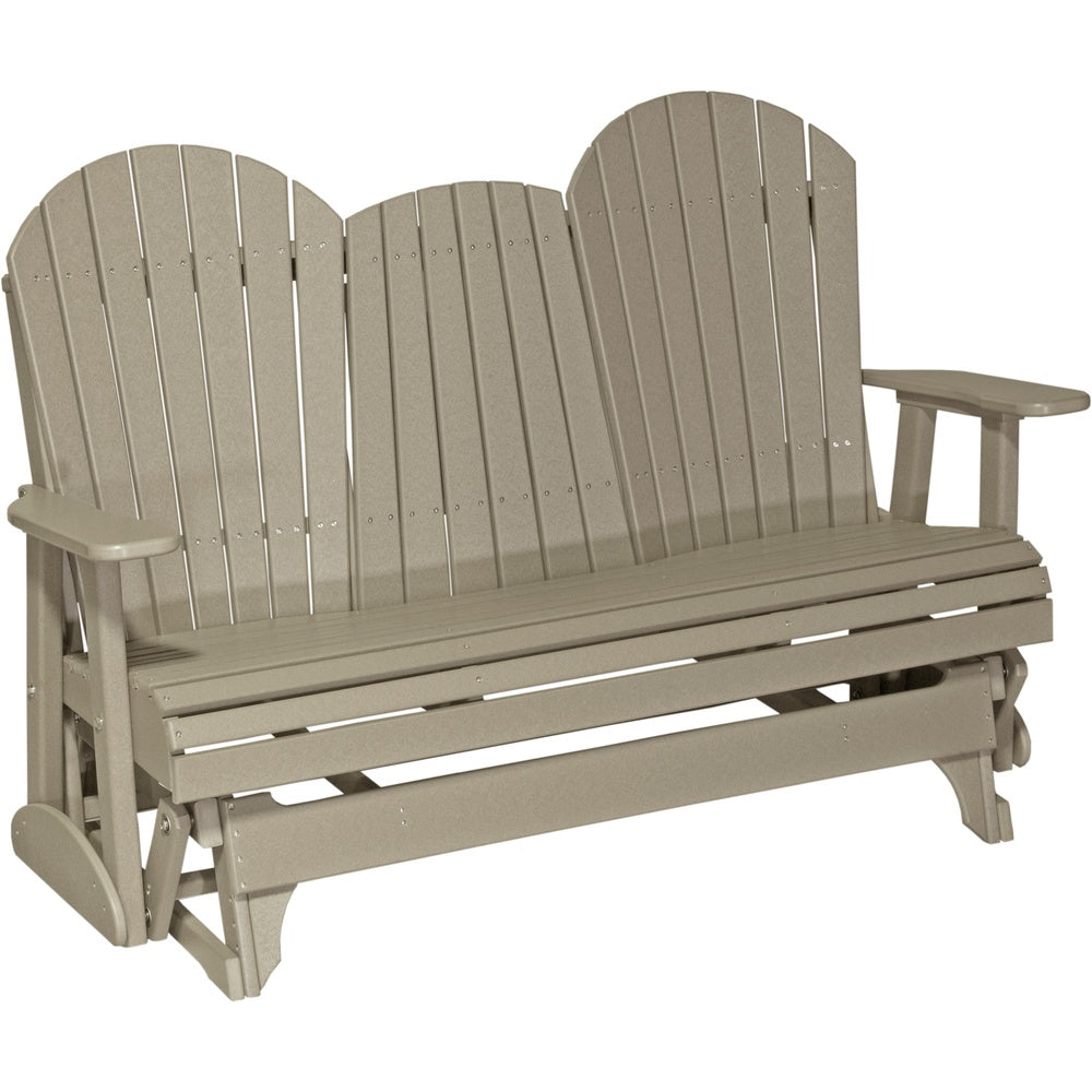 LuxCraft 5' Adirondack Glider (5APG) - 5APGWW 5' Adirondack Poly Glider (Weatherwood) 2