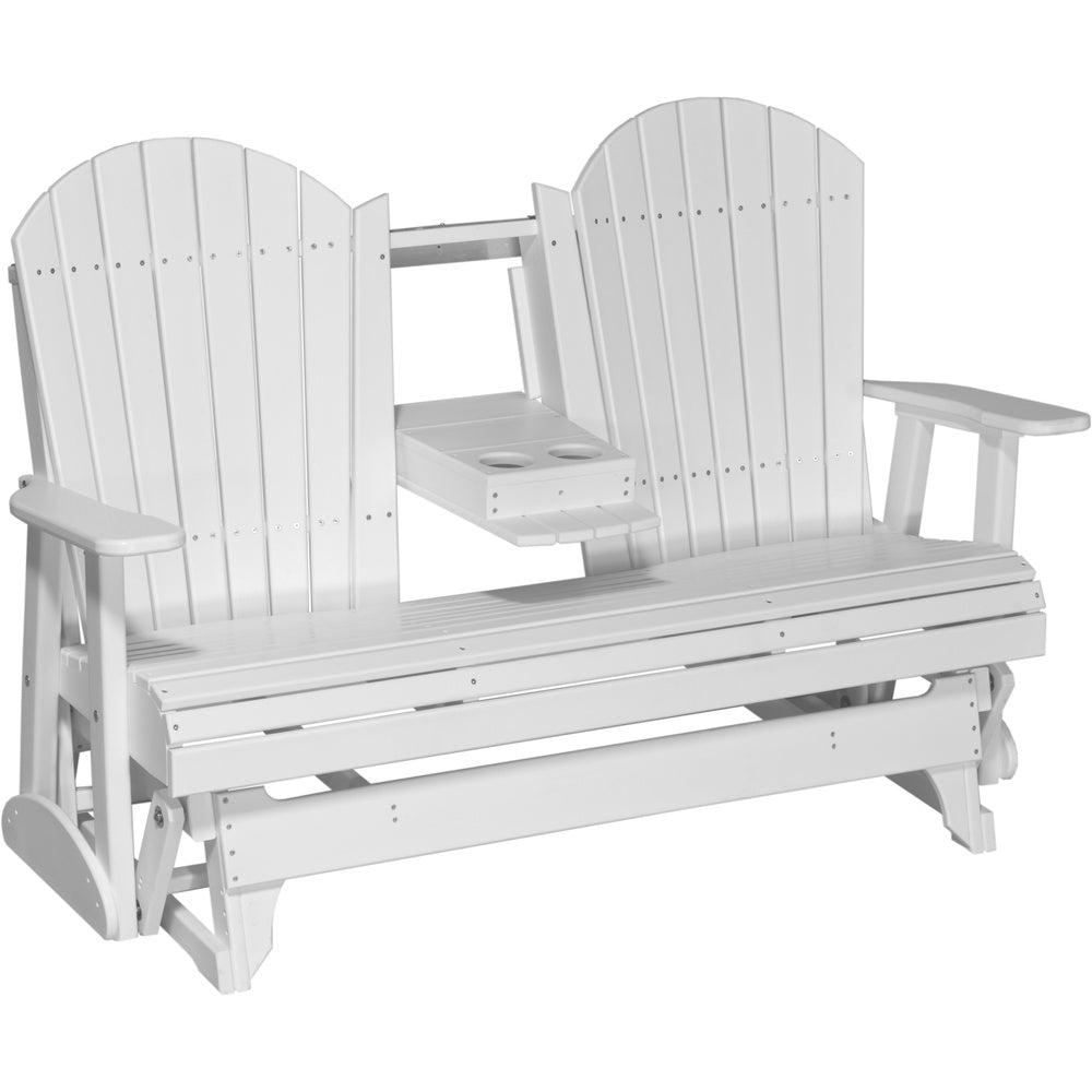LuxCraft 5' Adirondack Glider (5APG) - 5APGW 5' Adirondack Poly Glider (White)