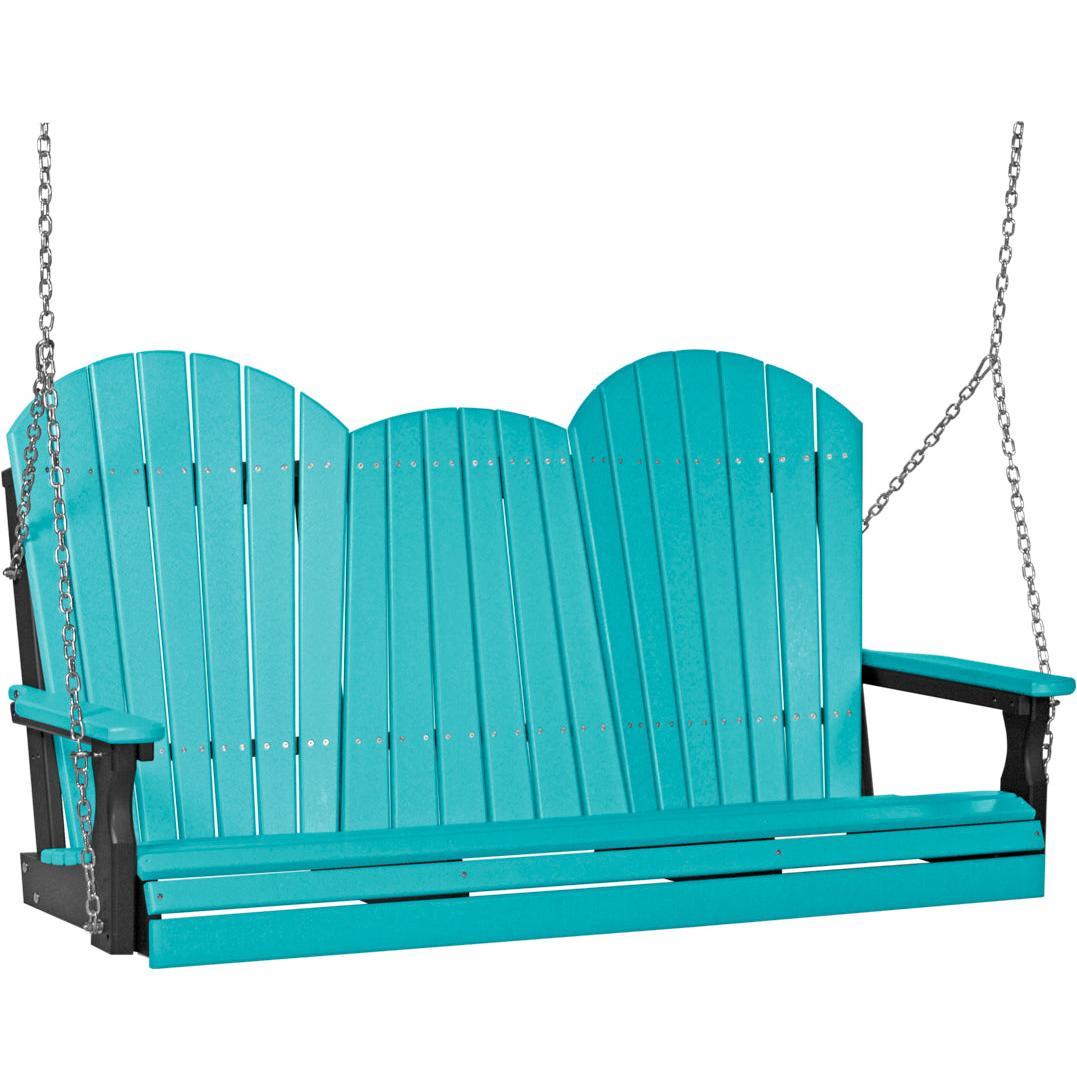 LuxCraft 5-Foot Poly Adirondack Swing with Center Console