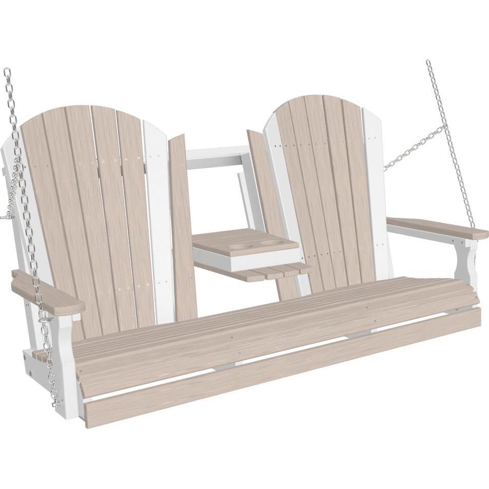 LuxCraft 5-Foot Poly Adirondack Swing with Center Console