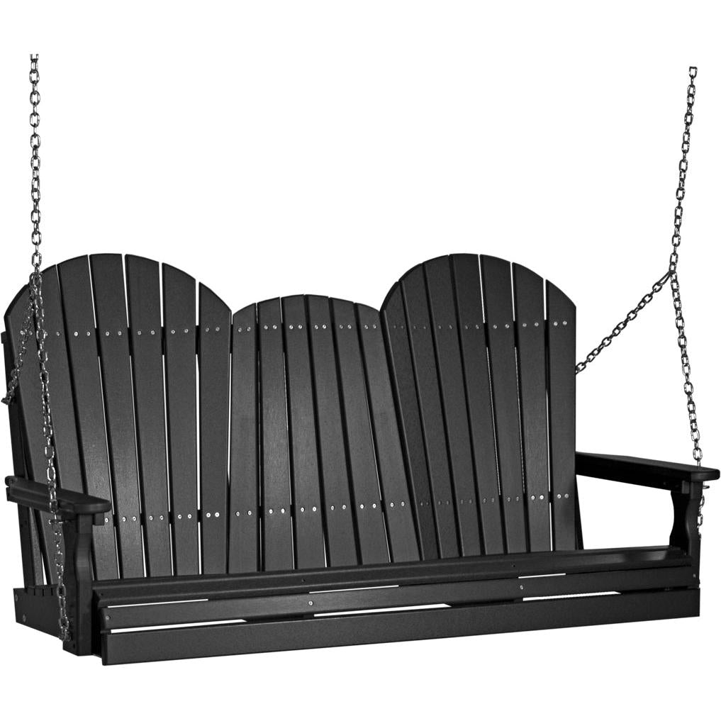 LuxCraft 5-Foot Poly Adirondack Swing with Center Console