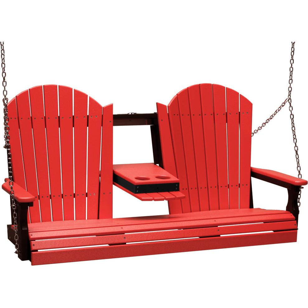 LuxCraft 5-Foot Poly Adirondack Swing with Center Console