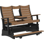 LuxCraft 5' Contour Balcony Glider (5COPBAG) - 5COPBAGAMB 5' Contour Poly Balcony Glider (Antique Mahogany & Black)