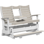 LuxCraft 5' Contour Balcony Glider (5COPBAG) - 5COPBAGBIW 5' Contour Poly Balcony Glider (Birch & White)