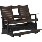 LuxCraft 5' Contour Balcony Glider (5COPBAG) - 5COPBAGBZWB 5' Contour Poly Balcony Glider (Brazilian Walnut & Black)