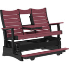LuxCraft 5' Contour Balcony Glider (5COPBAG) - 5COPBAGCHB 5' Contour Poly Balcony Glider (Cherrywood & Black)
