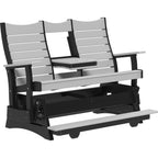 LuxCraft 5' Contour Balcony Glider (5COPBAG) - 5COPBAGDGB 5' Contour Poly Balcony Glider (Dove Gray & Black)