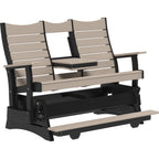 LuxCraft 5' Contour Balcony Glider (5COPBAG) - 5COPBAGWWB 5' Contour Poly Balcony Glider (Weatherwood & Black)