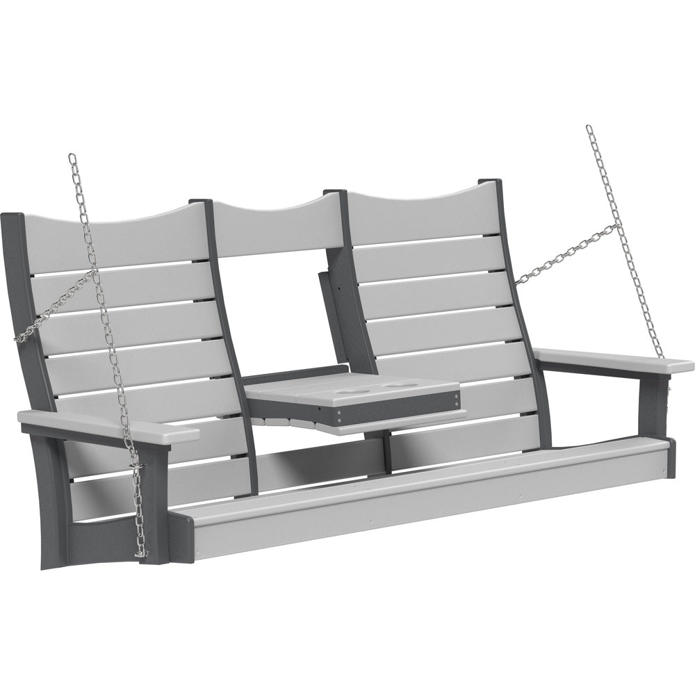 LuxCraft 5' Contour Swing (5COPS) - 5COPSDGS 5' Contour Poly Swing (Dove Gray & Slate)