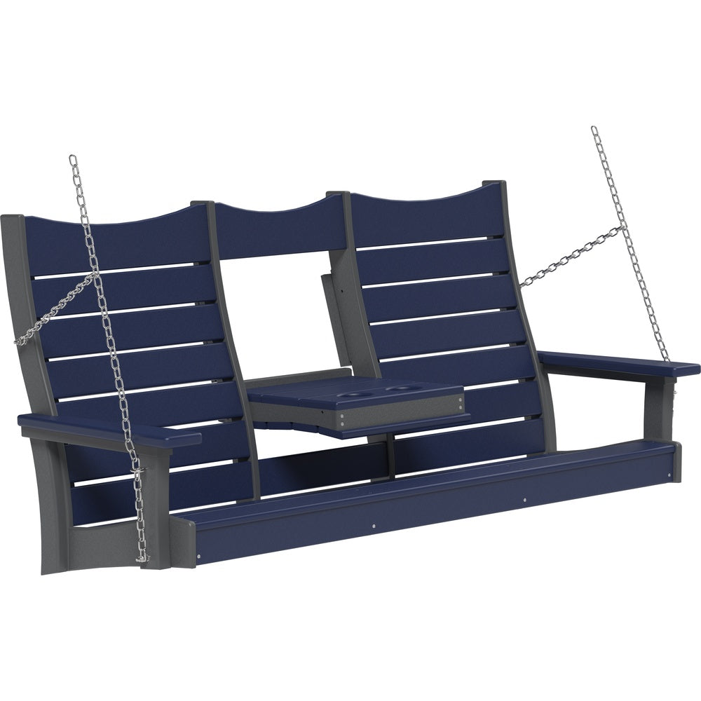 LuxCraft 5' Contour Swing (5COPS) - 5COPSPBS 5' Contour Poly Swing (Patriot Blue & Slate)