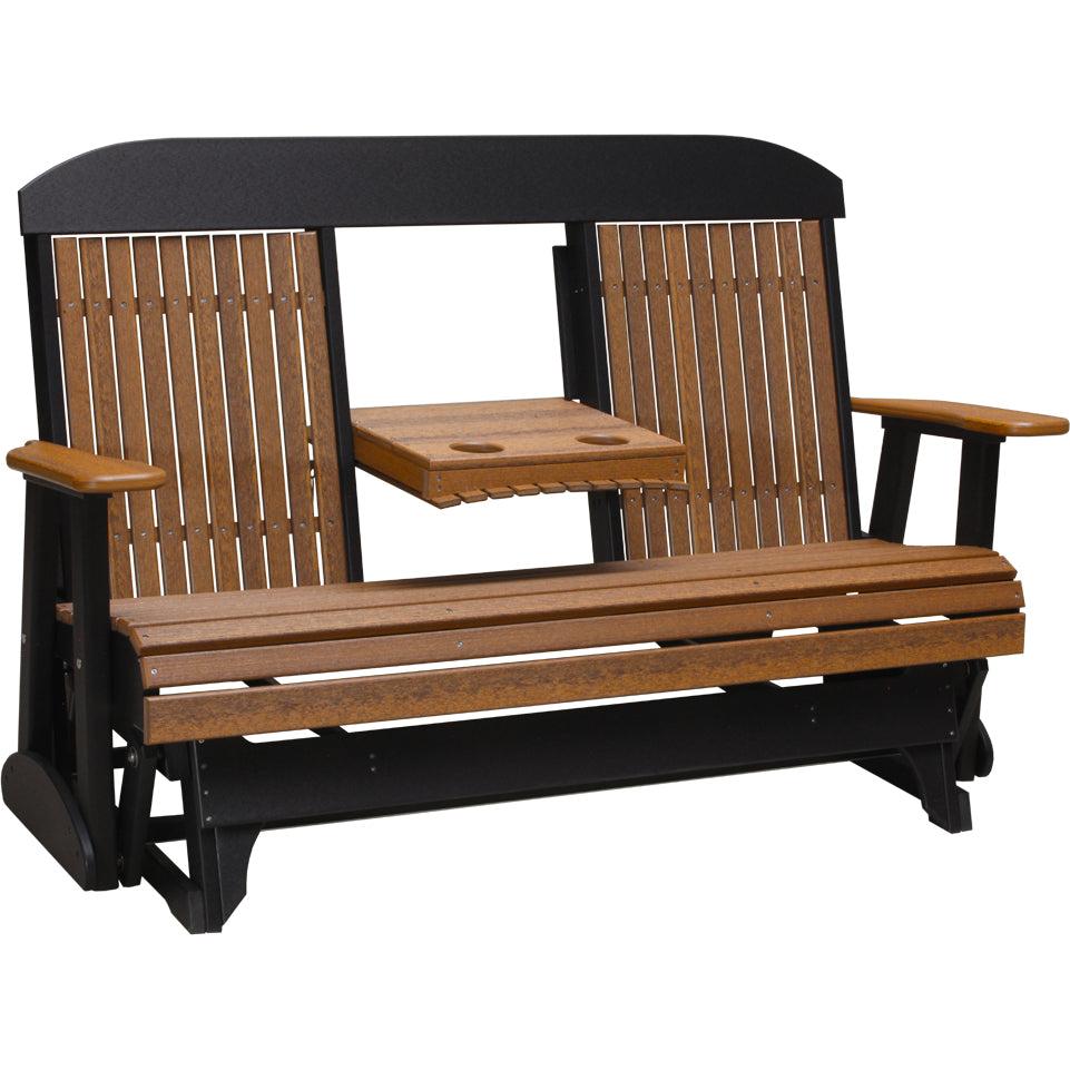 LuxCraft 5' Classic Highback Poly Glider Outdoor Bench
