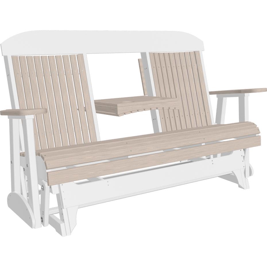 LuxCraft 5' Classic Highback Poly Glider Outdoor Bench