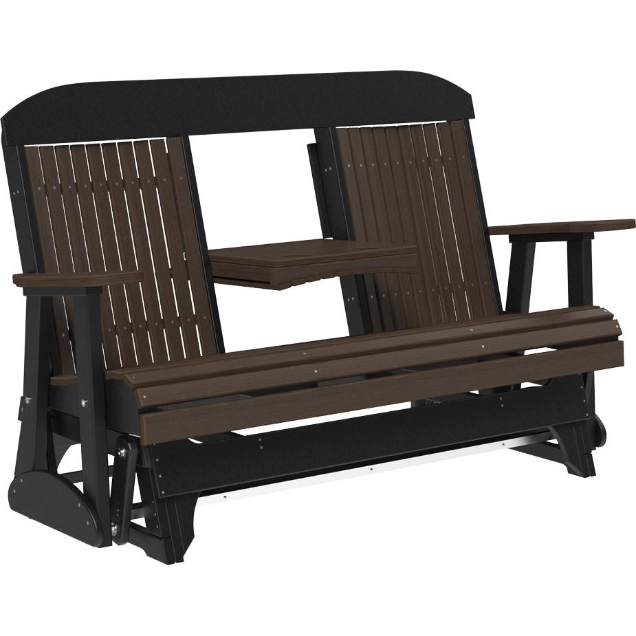 LuxCraft 5' Classic Highback Poly Glider Outdoor Bench