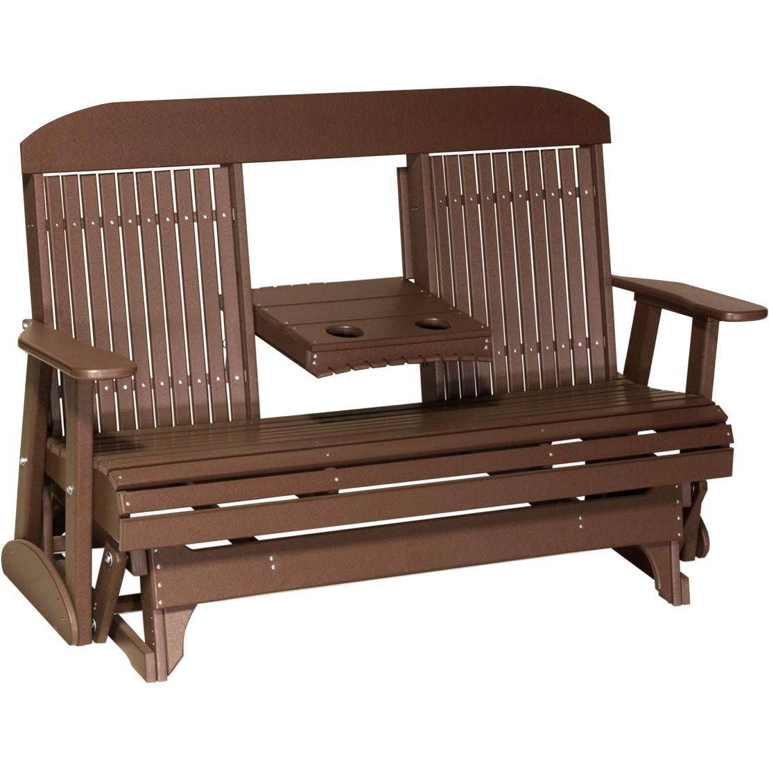 LuxCraft 5' Classic Highback Poly Glider Outdoor Bench
