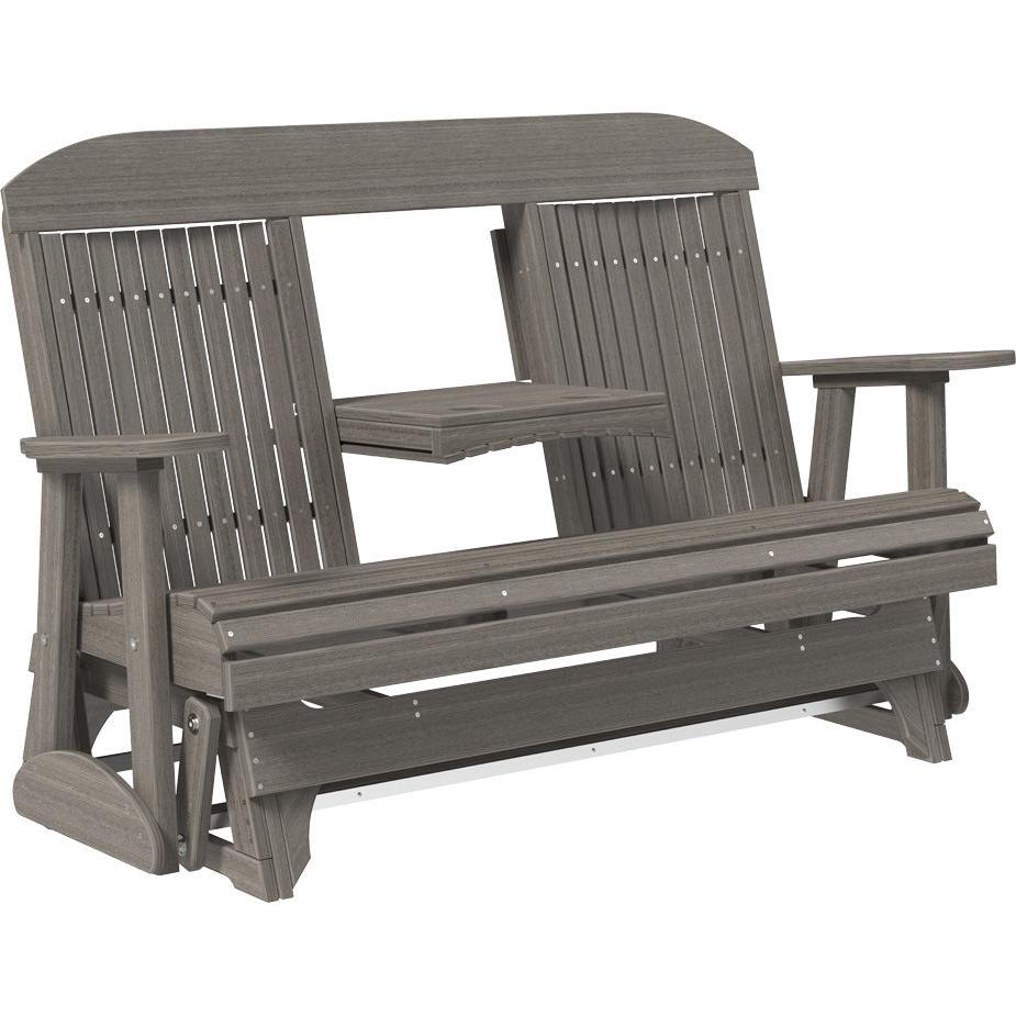LuxCraft 5' Classic Highback Poly Glider Outdoor Bench
