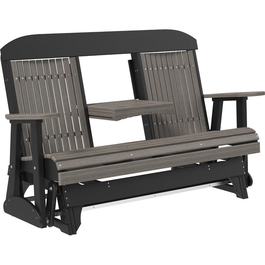 LuxCraft 5' Classic Highback Poly Glider Outdoor Bench
