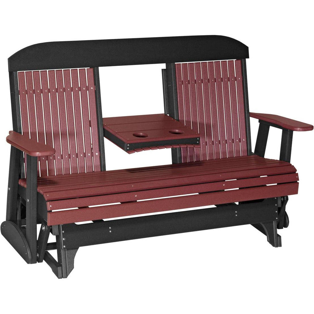 LuxCraft 5' Classic Highback Poly Glider Outdoor Bench
