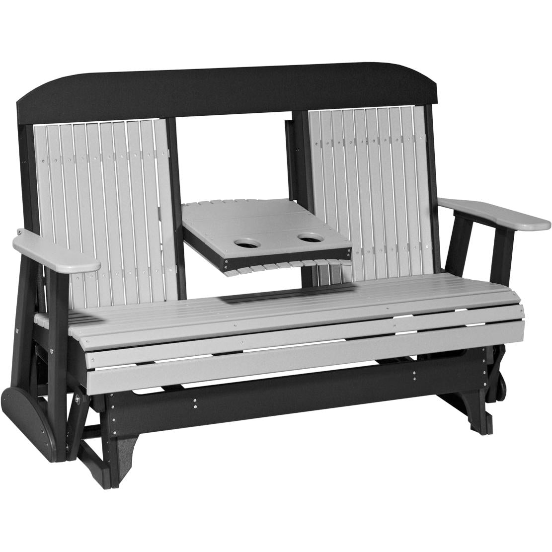 LuxCraft 5' Classic Highback Poly Glider Outdoor Bench