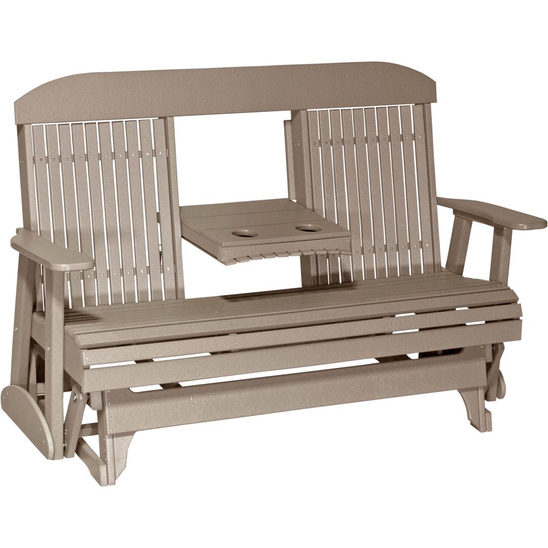 LuxCraft 5' Classic Highback Poly Glider Outdoor Bench
