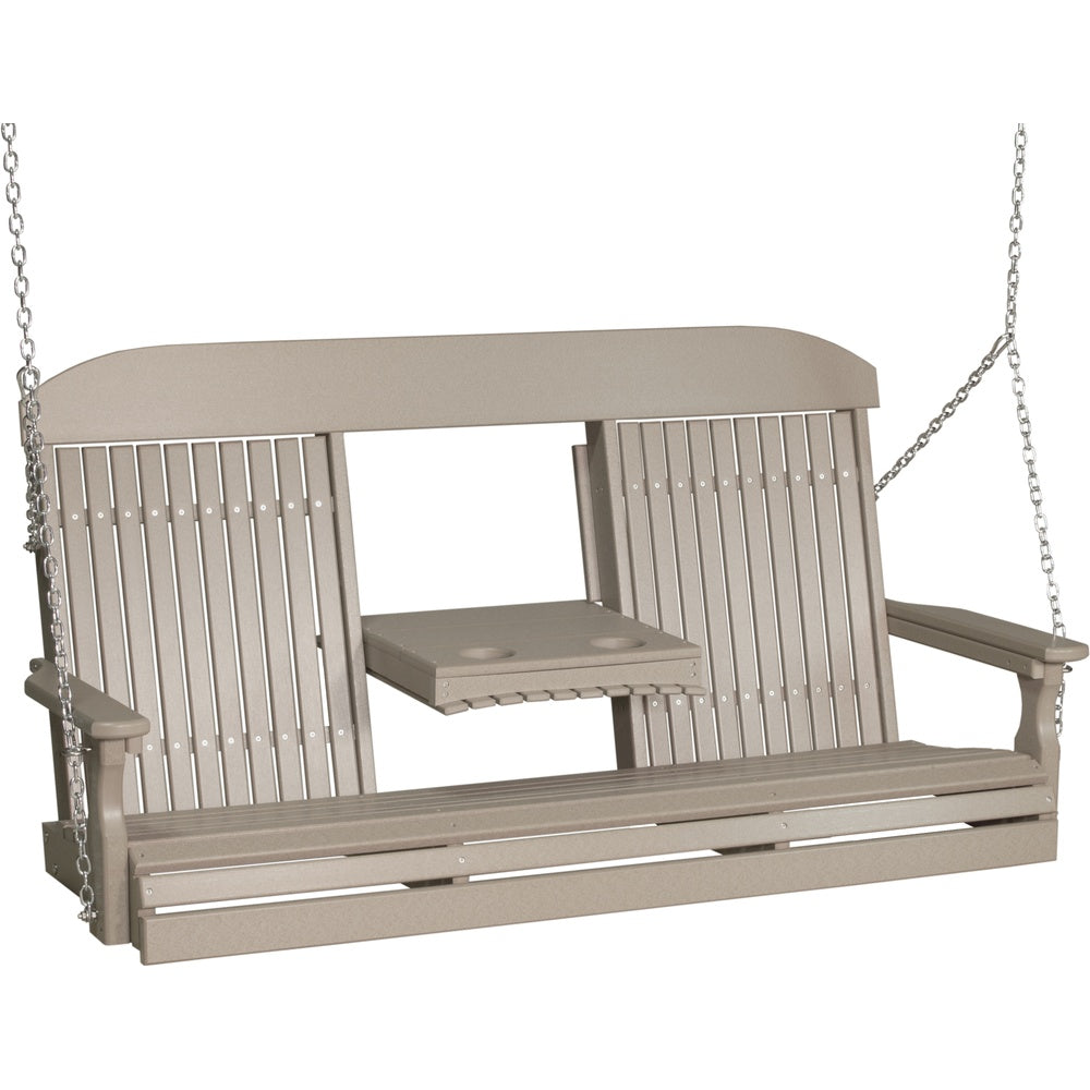 LuxCraft 5' Classic Swing (5CPS) - 5CPSWW 5' Classic Poly Swing (Weatherwood)