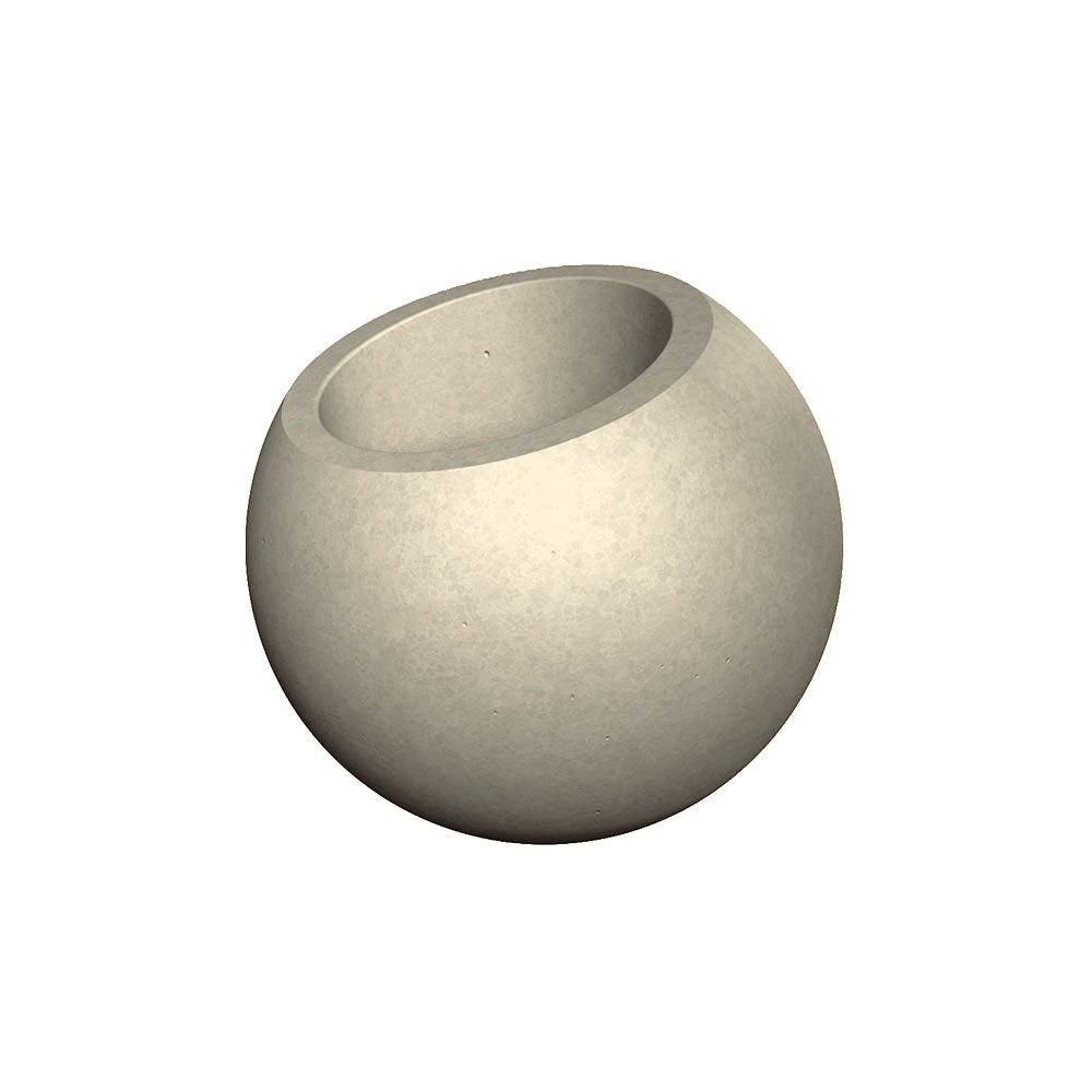 WS111 Spherical Concrete Planter — Acid Wash — A20 White — digitally rendered color preview