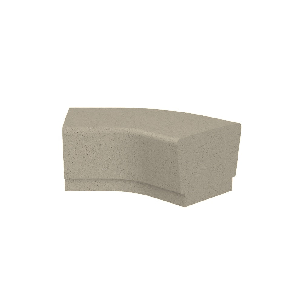 WS905 Our Town 45 Degree Curve Bench Corner — Weatherstone — W20 White — digitally rendered color preview