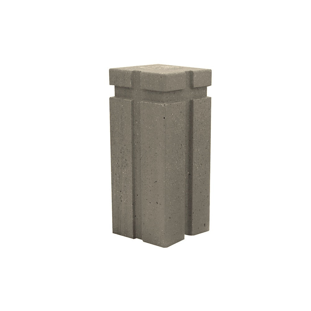 TF6039 Square Concrete Bollard — Weatherstone — W20 White — digitally rendered color preview