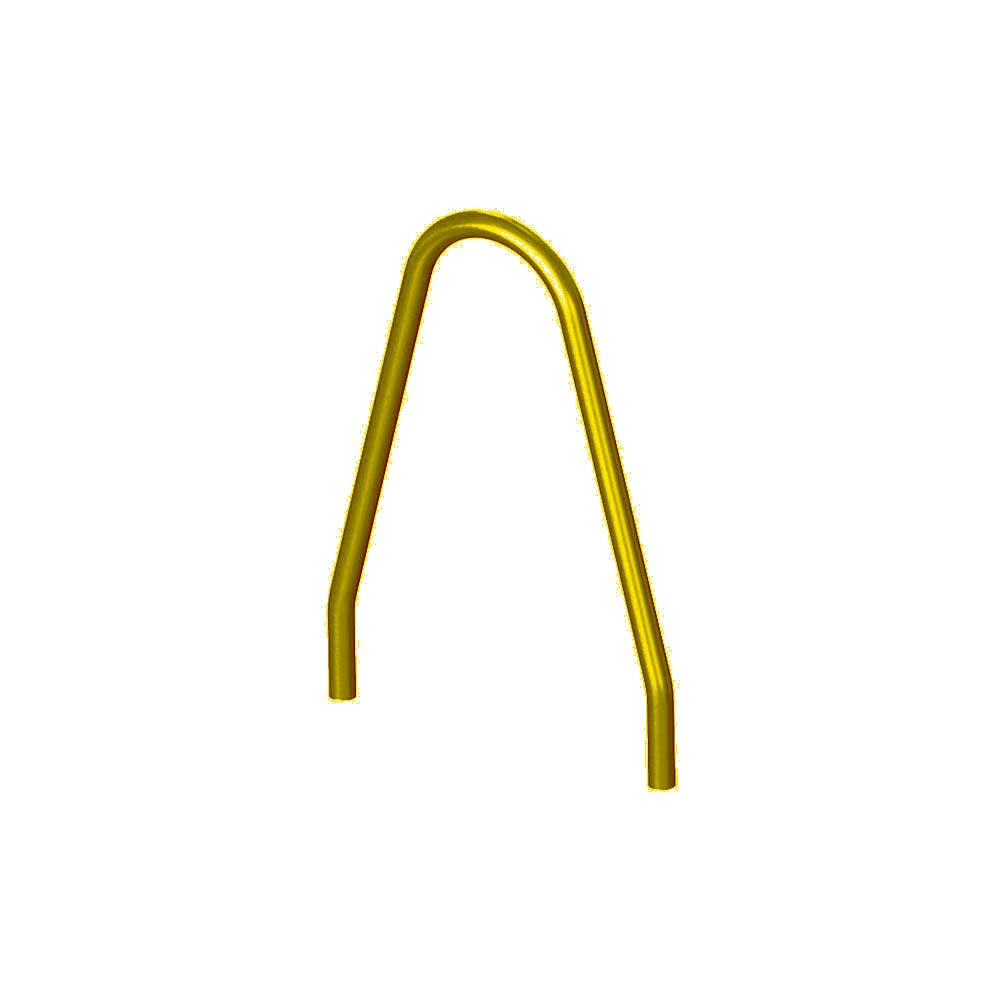 MF9021 Inground Mount Bola Metal Bike Rack — Metal Powder Coat — S1 Yellow — digitally rendered color preview