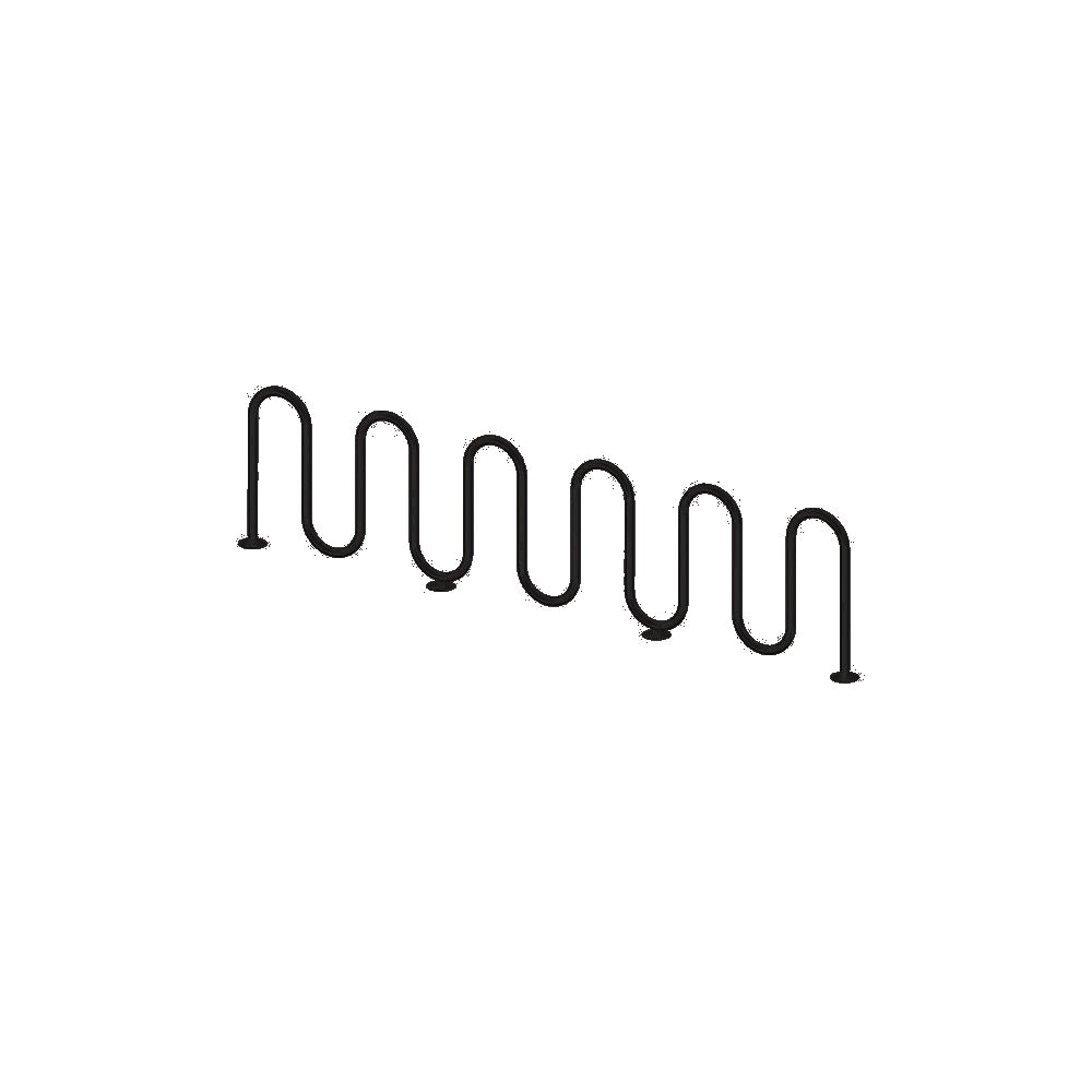 MF9030 Surface Mount 11 Loop Bike Rack — Metal Powder Coat — 8 Black — digitally rendered color preview