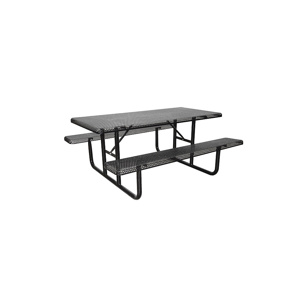 MF1057 8' Portable Park Picnic Table — Metal Powder Coat — 9 White — digitally rendered color preview