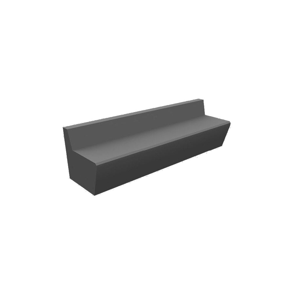 ZB.WL.33 Large Concrete Bench — Weatherstone — W26 Charcoal — digitally rendered color preview