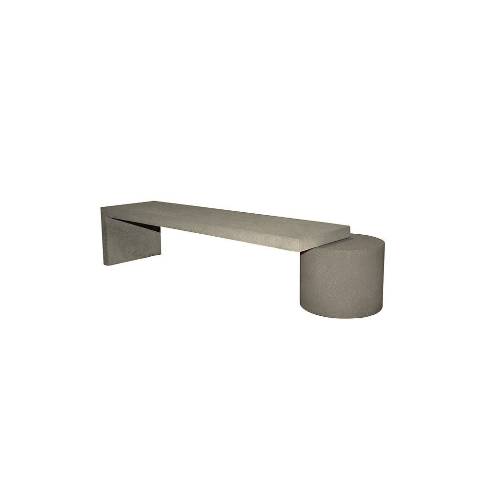 WS126 Floating Concrete Bench — Acid Wash — A20 White — digitally rendered color preview