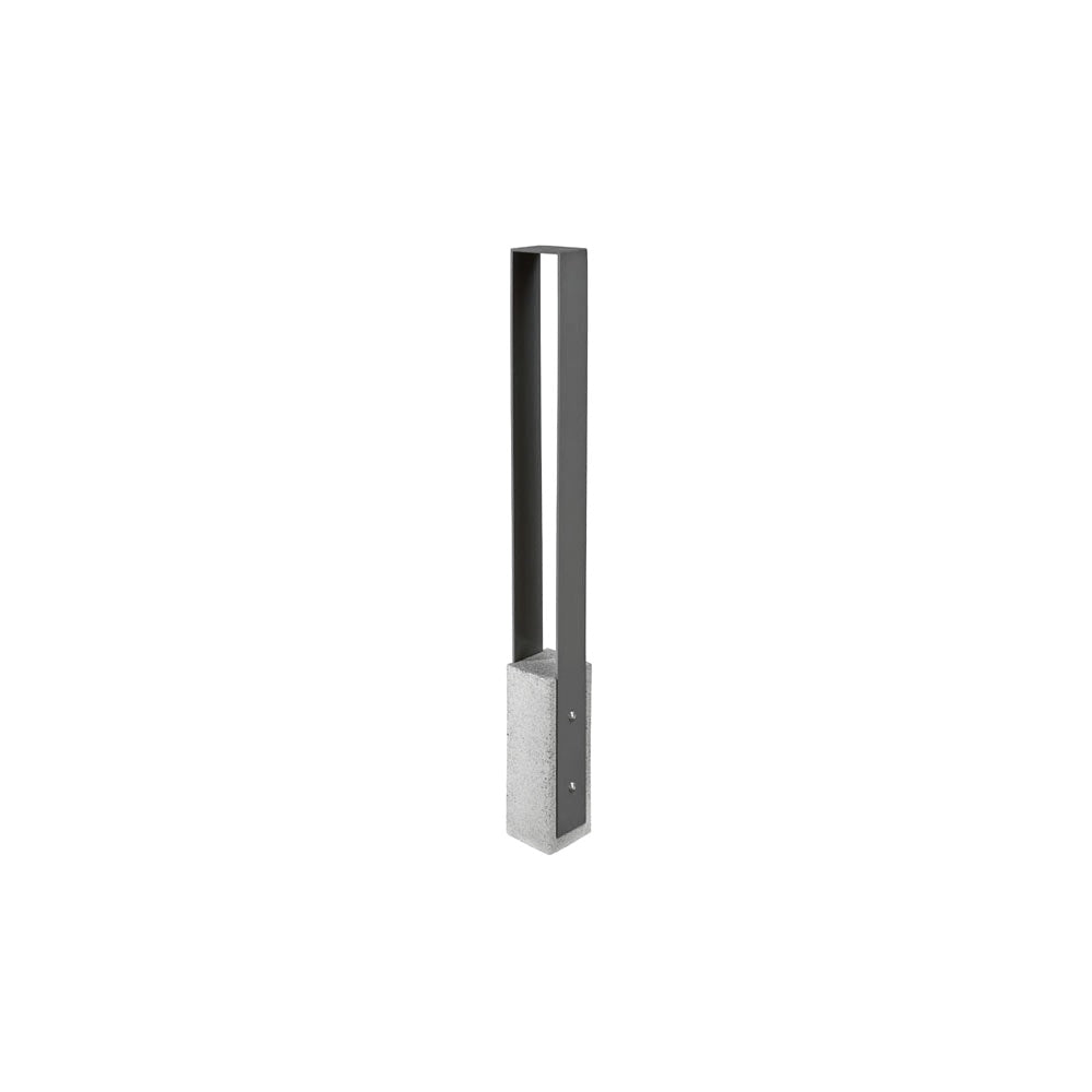 DF6525 Collaboration Vault Bike Bollard - Short/Square — Weatherstone — W33 Misty Gray — digitally rendered color preview