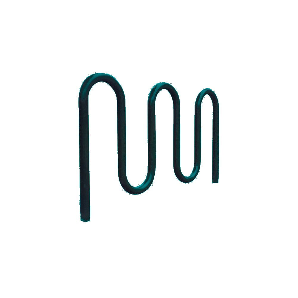 MF9012 Inground Mount 5 Loop Bike Rack — Metal Powder Coat — S8 Teal — digitally rendered color preview