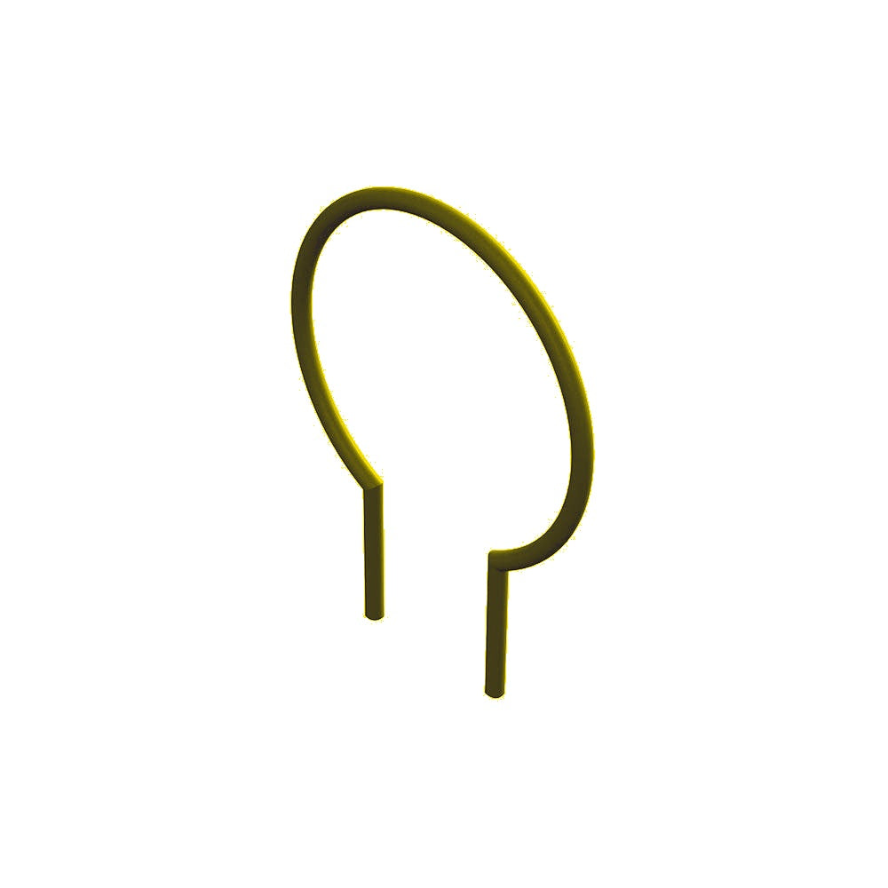 MF9008 Inground Mount Circle Bike Rack — Metal Powder Coat — S1 Yellow — digitally rendered color preview