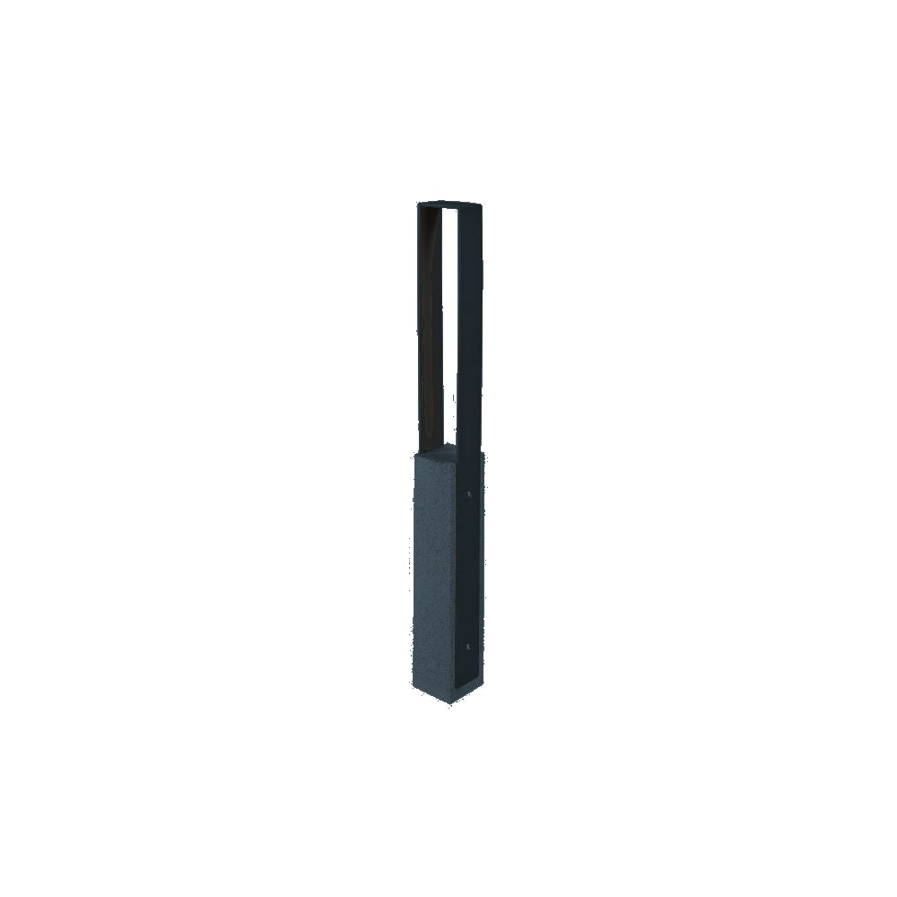 DF6530 Collaboration Vault Bike Bollard - Medium/Square — Metal Powder Coat — 126 Charcoal — digitally rendered color preview