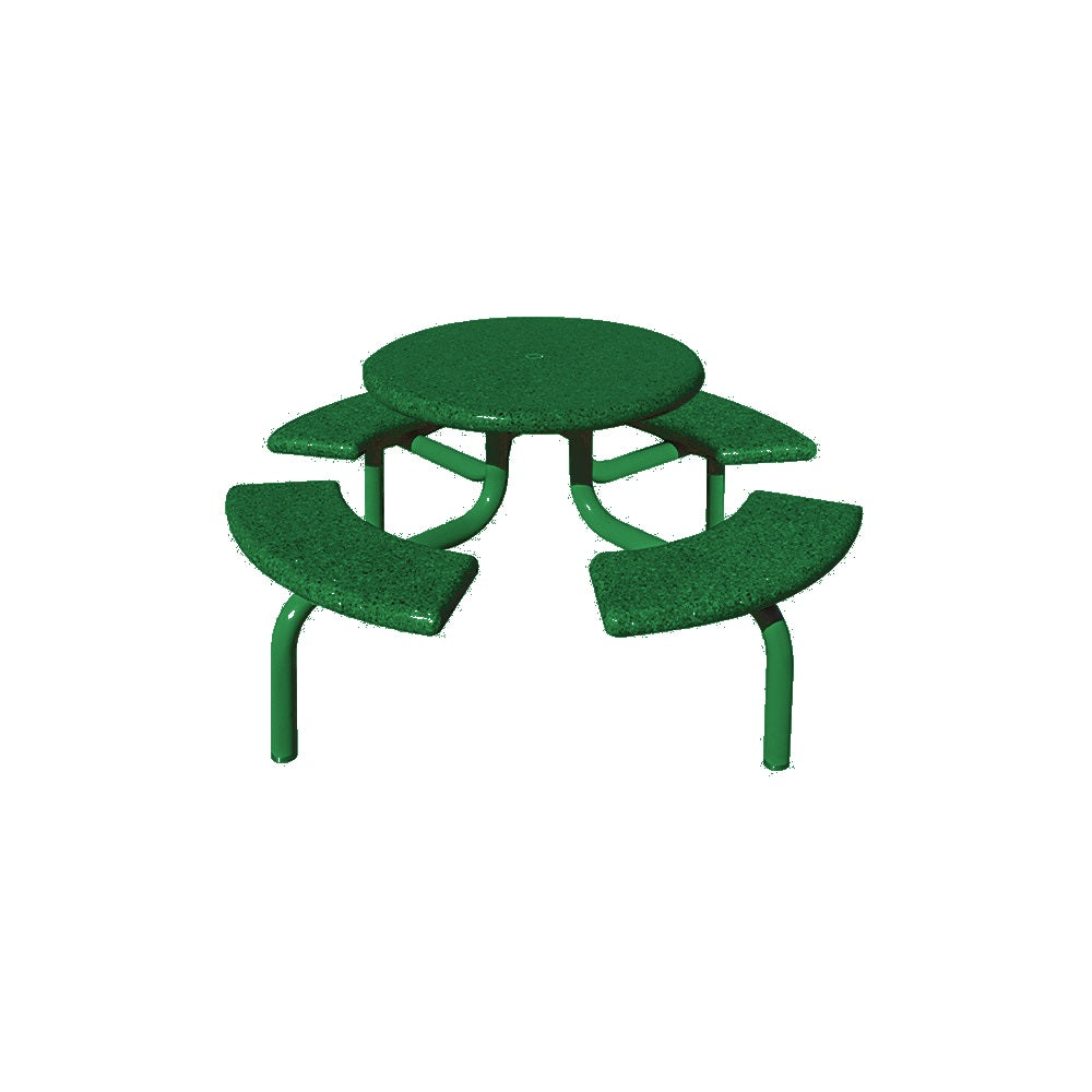 TF3138 4-Seat Round Concrete Table Set with Metal Legs — Metal Powder Coat — 69 Emerald — digitally rendered color preview