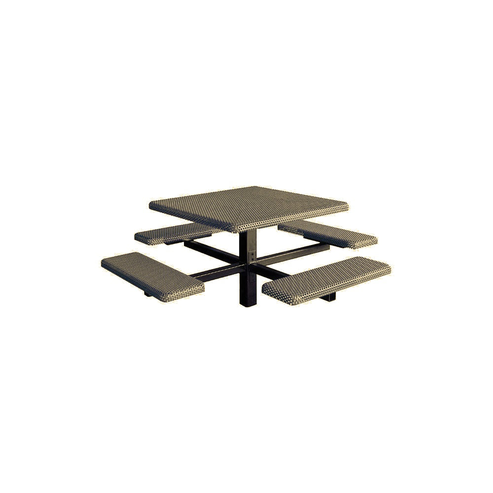 MF1060 Square 4-Bench Inground Mount Table — Metal Powder Coat — 7 Sand — digitally rendered color preview
