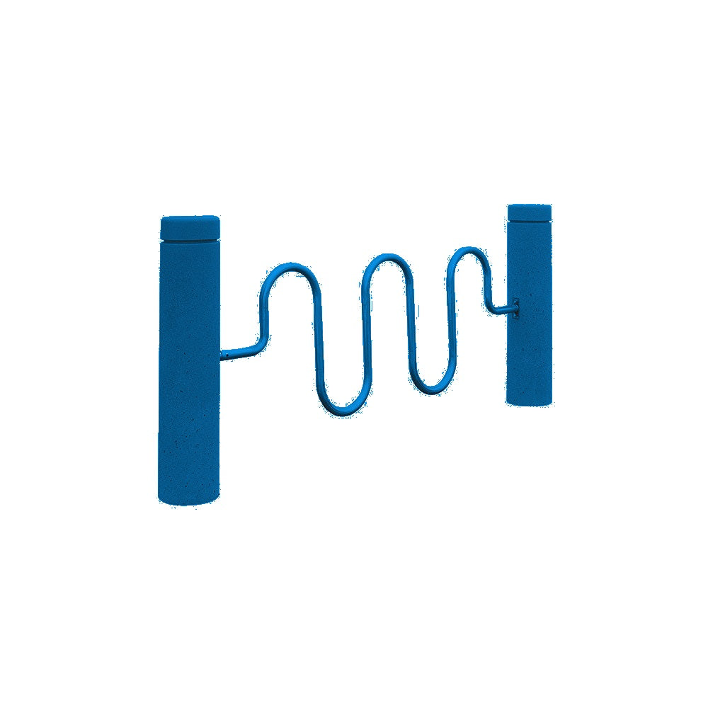 TF7191 Bike Rack Bollard — Metal Powder Coat — 0 Blue — digitally rendered color preview
