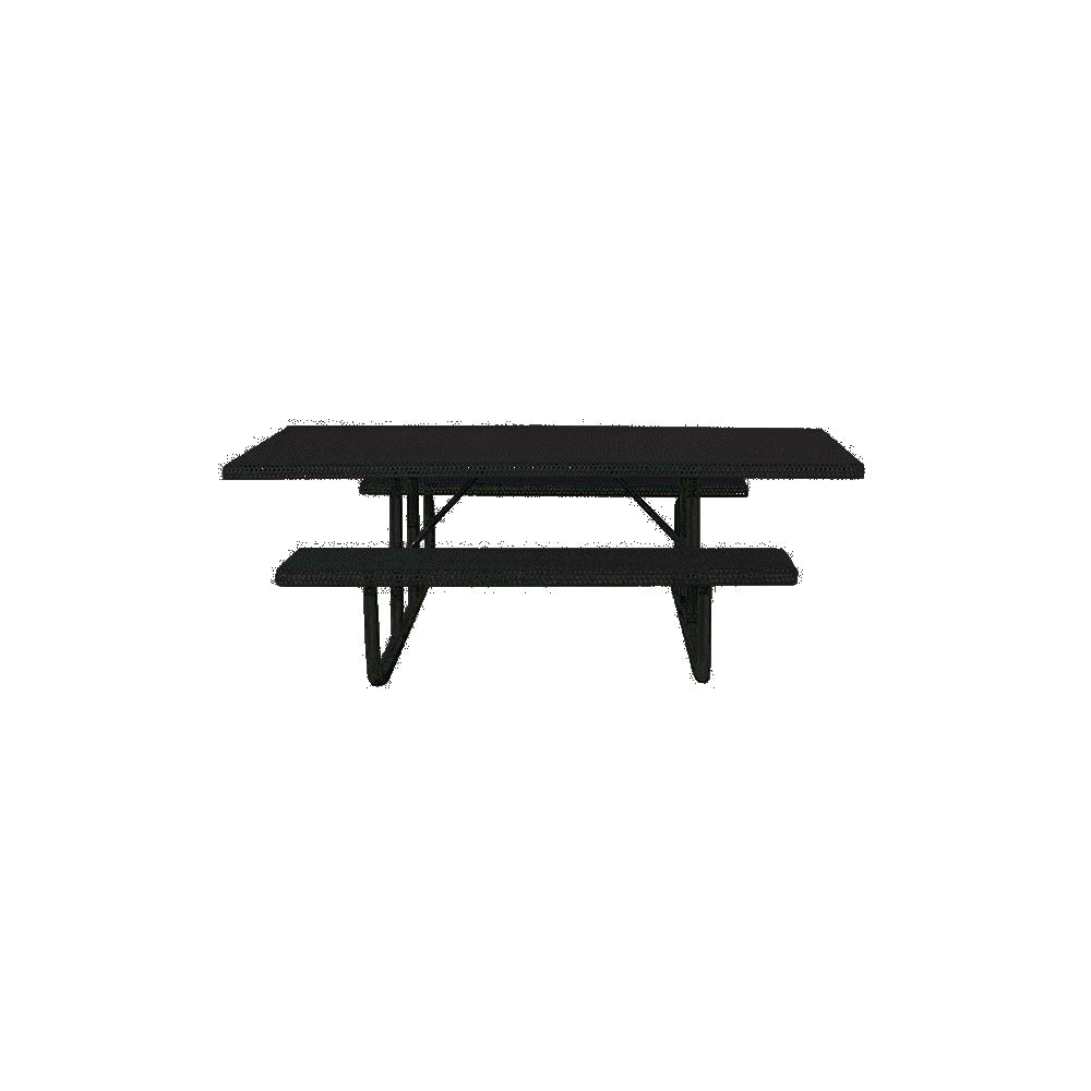 MF1059 8' Portable ADA Compliant Park Picnic Table — Metal Powder Coat — 8 Black — digitally rendered color preview
