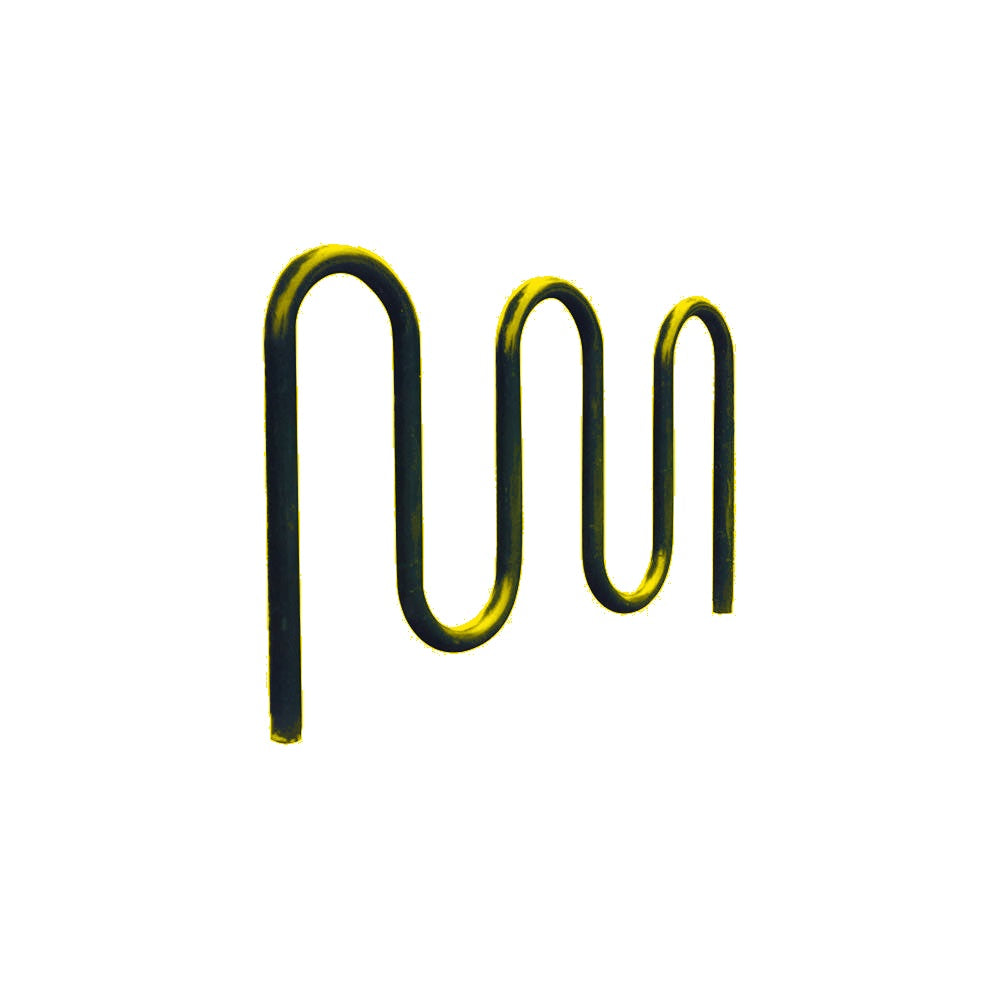 MF9012 Inground Mount 5 Loop Bike Rack — Metal Powder Coat — S1 Yellow — digitally rendered color preview