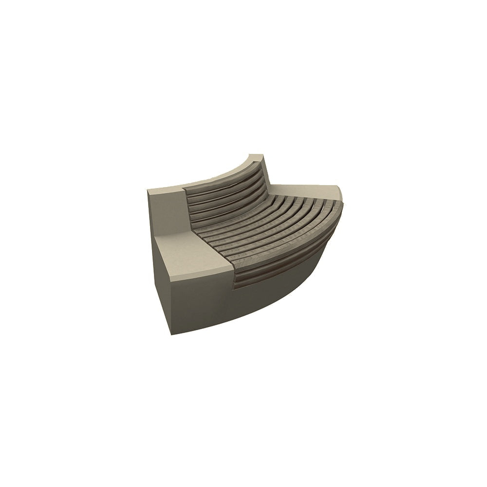 ZB.WL.32 Large Curved Concrete Bench With Seat — Weatherstone — W23 Gray — digitally rendered color preview
