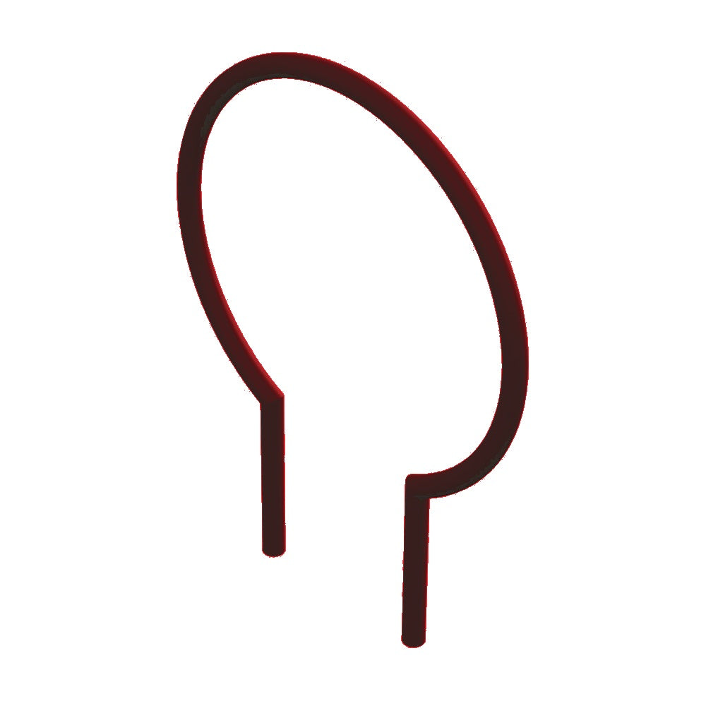 MF9023 Inground Mount Circle Bike Rack — Metal Powder Coat — 2 Red — digitally rendered color preview