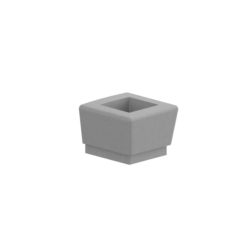 WS9113 Our Town Square Planter End — Weatherstone — W33 Misty Gray — digitally rendered color preview
