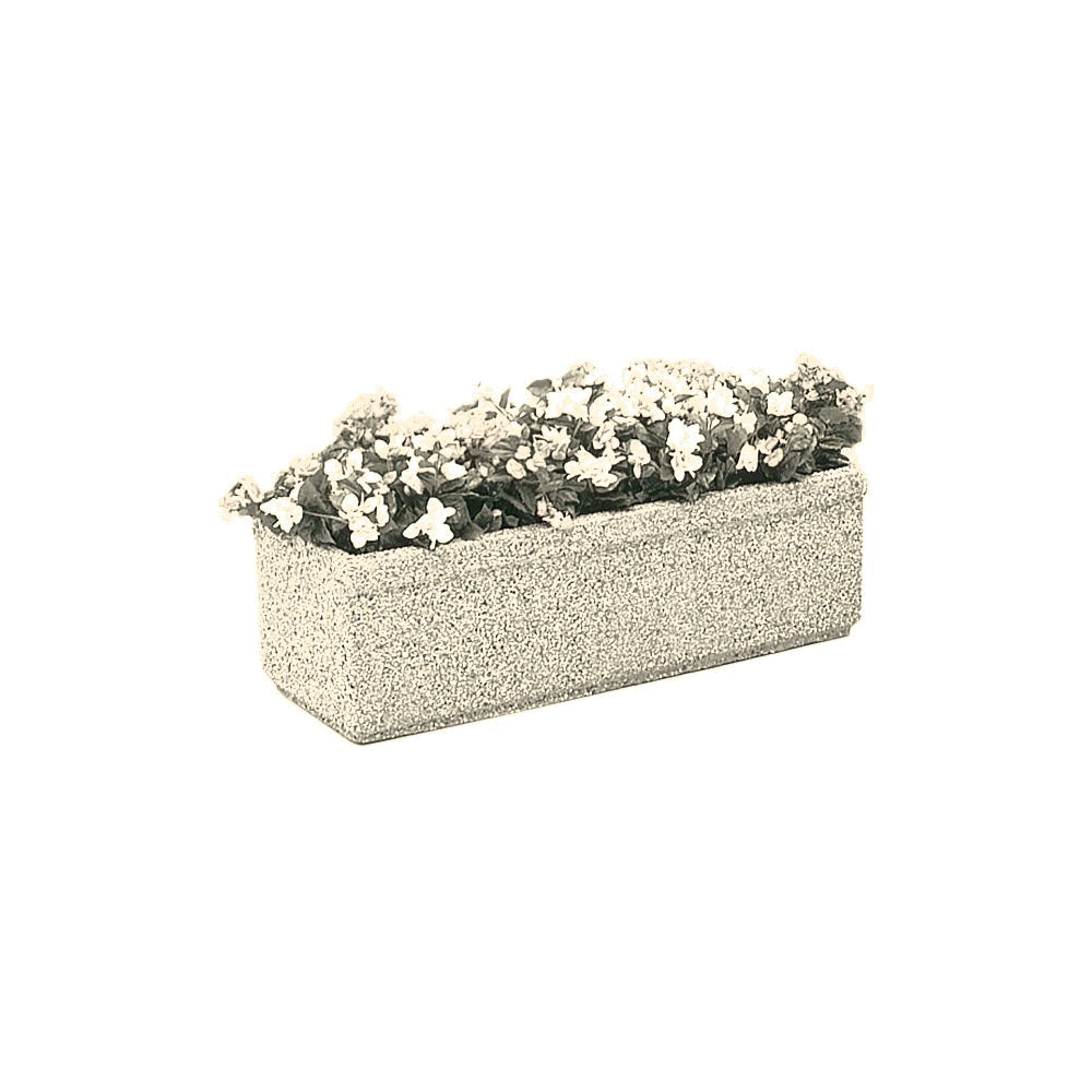 TF4160 RP Series Rectangular Concrete Planter — Acid Wash — A20 White — digitally rendered color preview