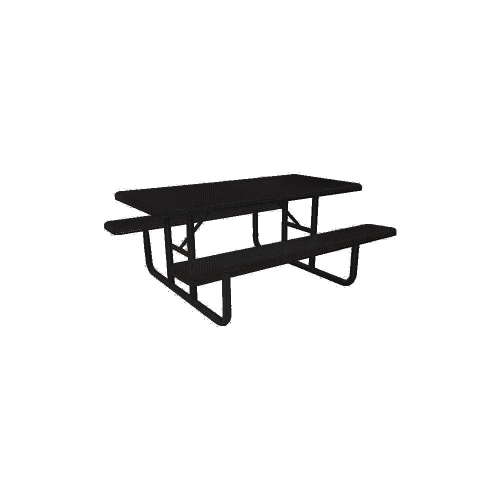 MF1057 8' Portable Park Picnic Table — Metal Powder Coat — 8 Black — digitally rendered color preview
