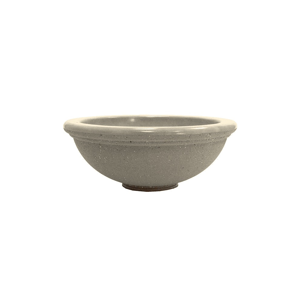 TF4143 Dish Round Concrete Planter — Acid Wash — A20 White — digitally rendered color preview
